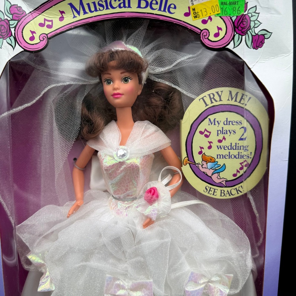 Disney Beauty and the Beast Musical Belle Wedding Doll 1998 Mattel 10909 Box Dmg - Picture 5 of 12